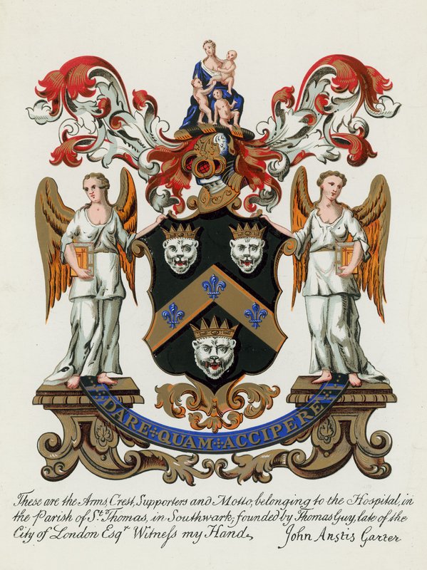 Våbenskjold fra hospitalet i sognet St Thomas, Southwark af English School