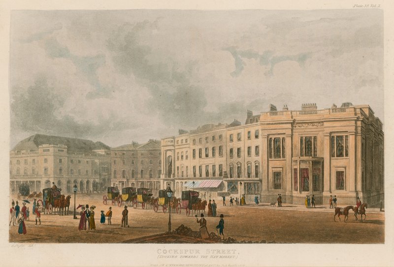 Cockspur Street, London, ser mod Haymarket af English School