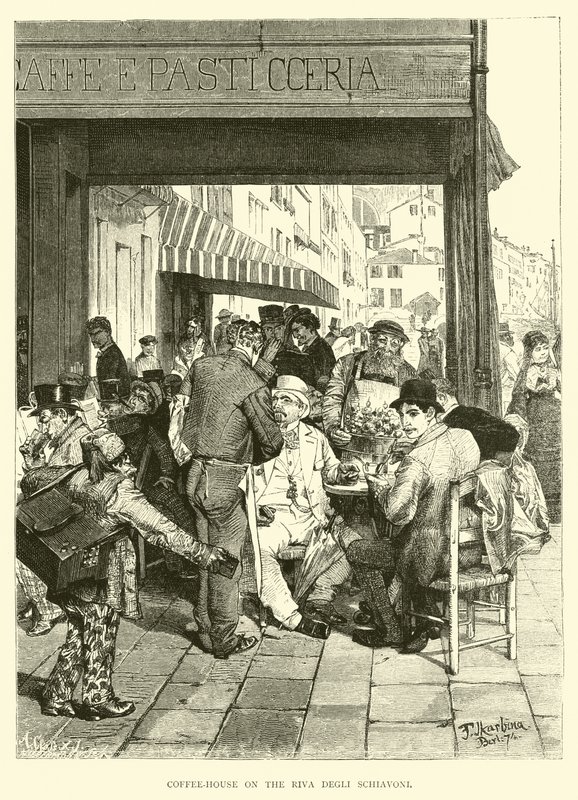 Coffee-house on the Riva Degli Schiavoni  af English School
