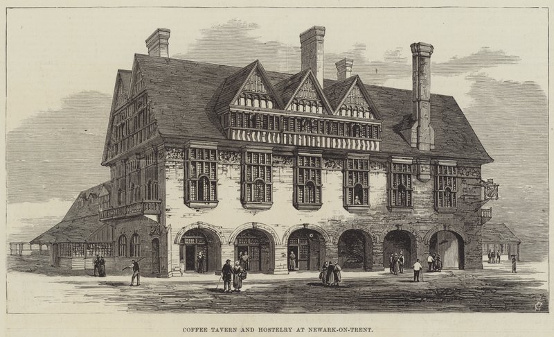 Coffee Tavern og Hostelry i Newark-on-Trent (gravering) af English School