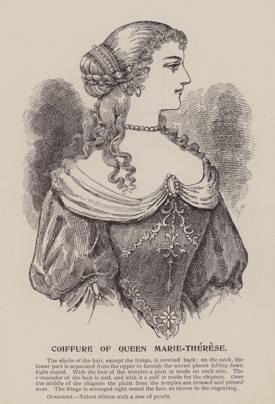 Dronning Marie-Thereses frisure (kobberstik) af English School