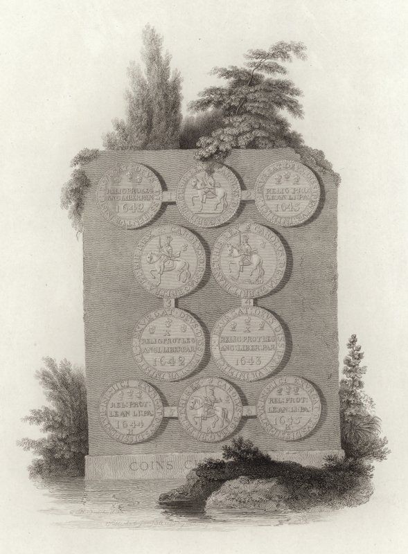 Mønter af kong Charles I under den engelske borgerkrig af English School