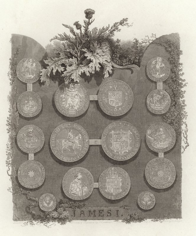 Mønter af King James I af English School