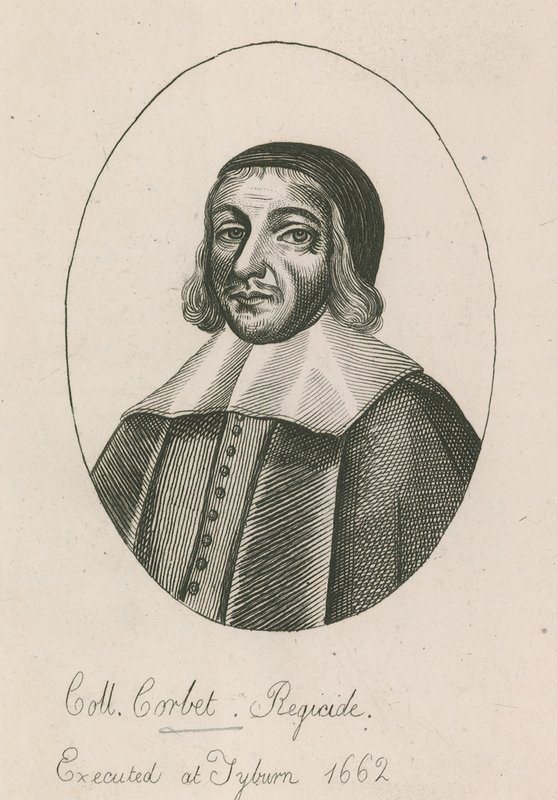 Coll Corbet, Regicide, henrettet i Tyburn, 1662 af English School