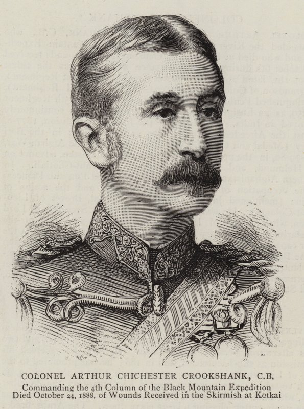 Oberst Arthur Chichester Crookshank (gravering) af English School