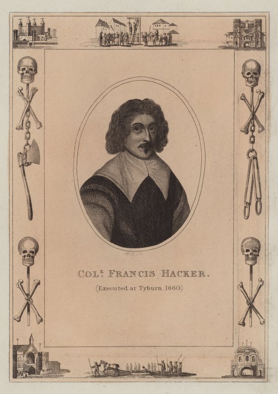 Oberst Francis Hacker, henrettet i Tyburn, 1660 af English School