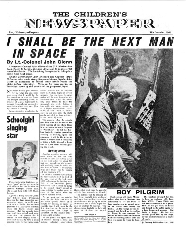 Oberst John Glenn, forsiden af 