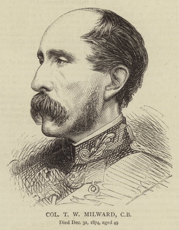 Oberst T W Milward, CB (gravering) af English School