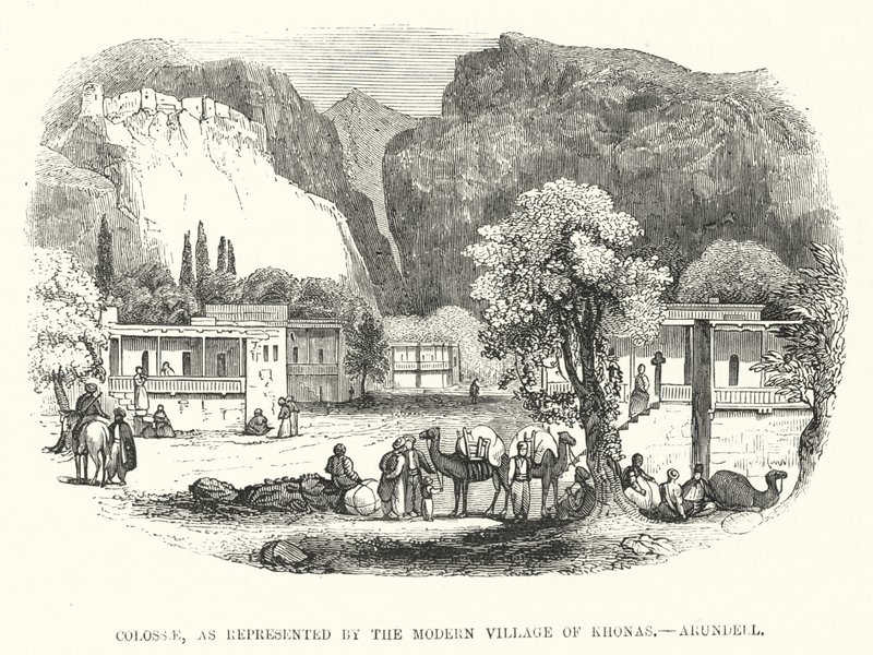 Colossae, som repræsenteret af den moderne landsby Khonas, Arundell (gravering) af English School