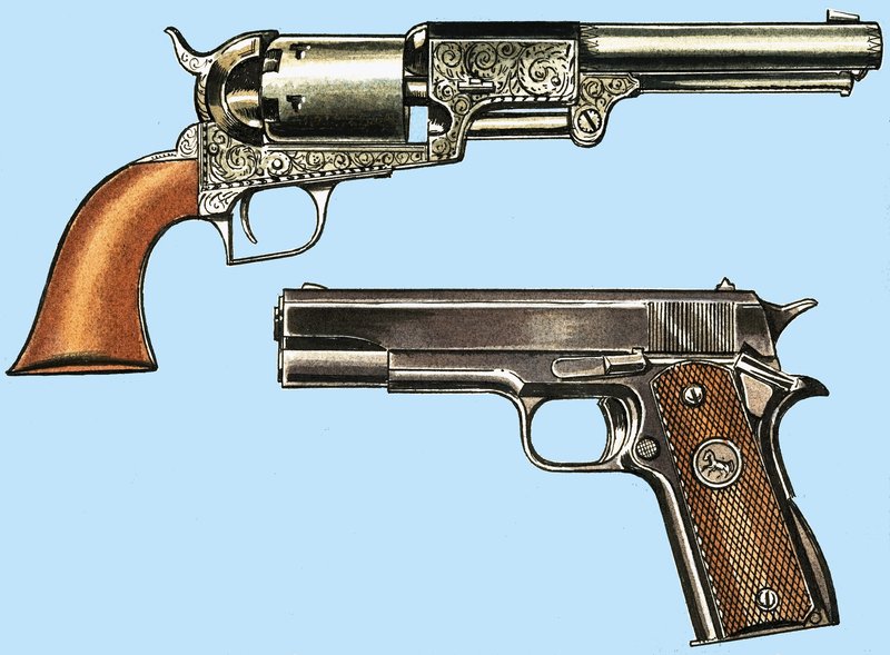 Colt Revolver og automat af English School