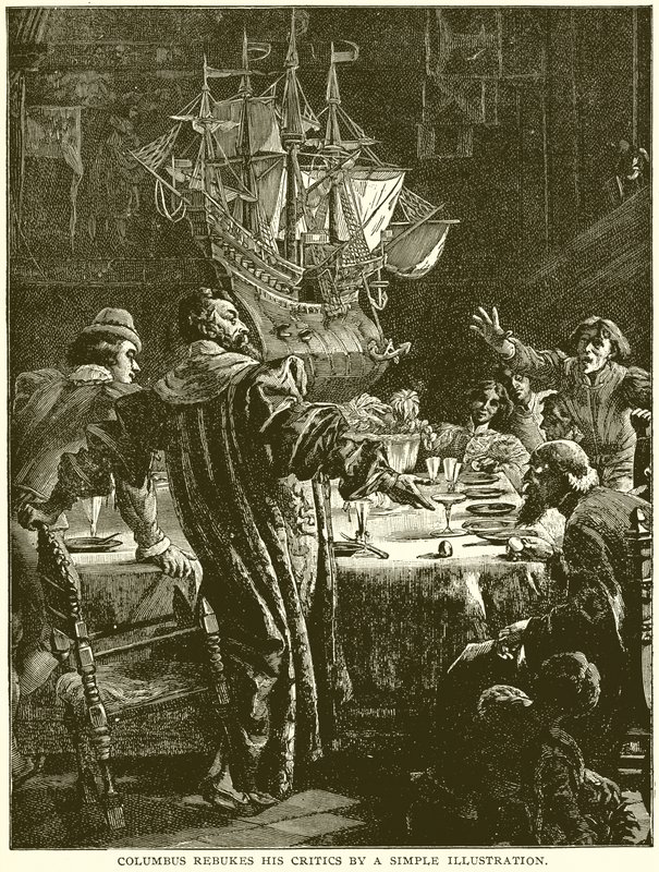 Columbus irettesætter sine kritikere ved en simpel illustration af English School