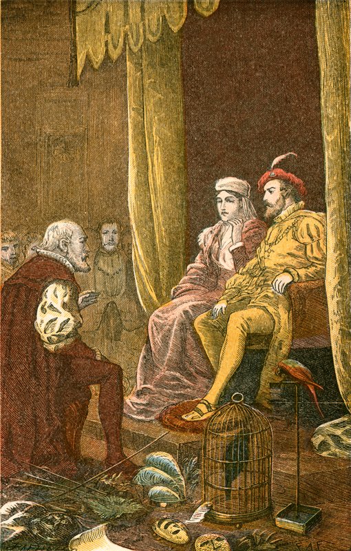 Columbus modtaget af Ferdinand og Isabella af English School