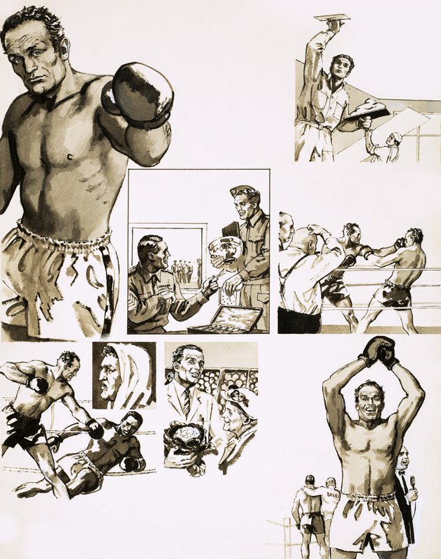 Tegneseriebiografi om Henry Cooper af English School