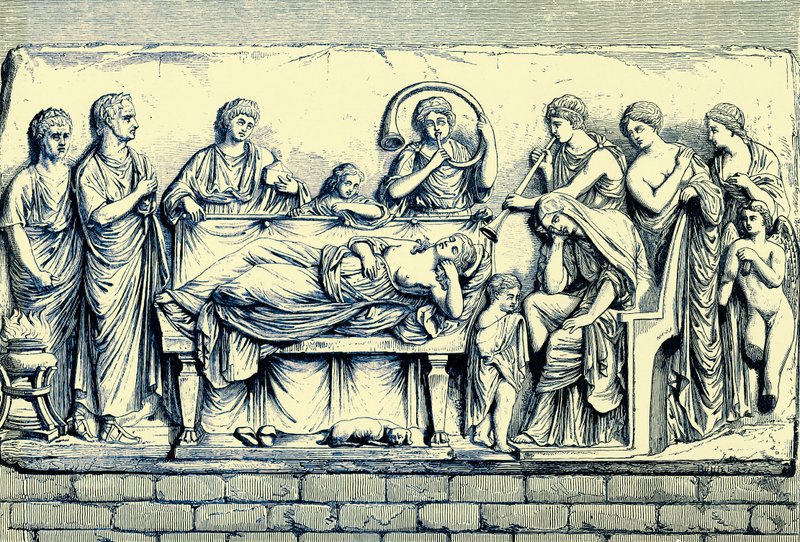 Conclamatio over the Dead, illustration fra History of Rome af Victor Duruy, udgivet 1884 (digitalt forbedret billede) af English School