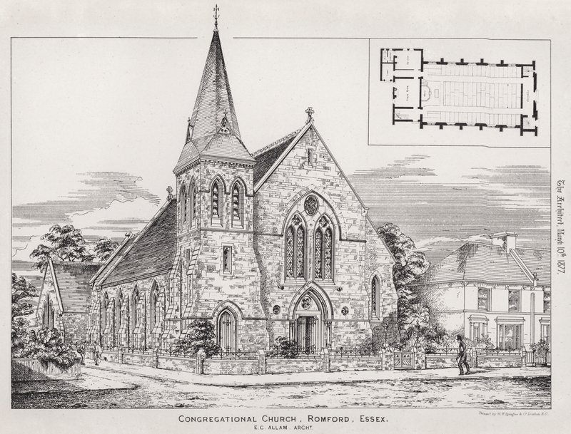 Congregational Church, Romford, Essex af English School