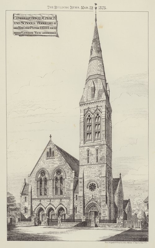 Congregational Church and Schools, Woodford (gravering) af English School