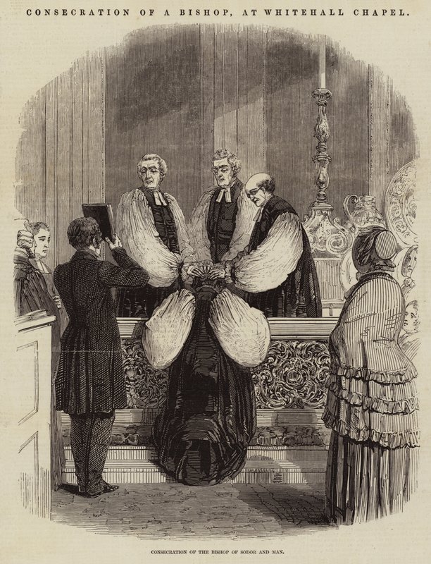 Biskoppens indvielse i Whitehall Chapel (gravering) af English School