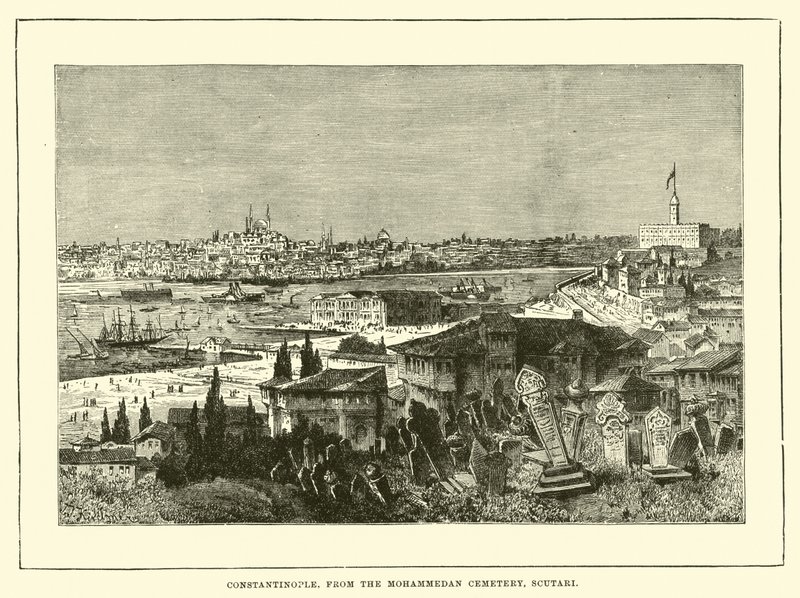 Constantinople, from the Mohammedan Cemetery, Scutari  af English School