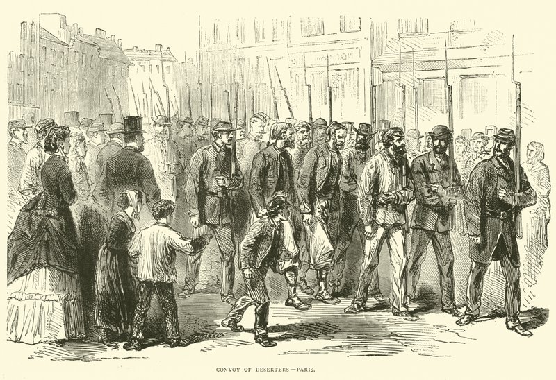 Konvoj af desertører, Paris, oktober 1870 af English School