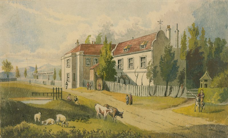 Copenhagen House, London (wc på papir) af English School