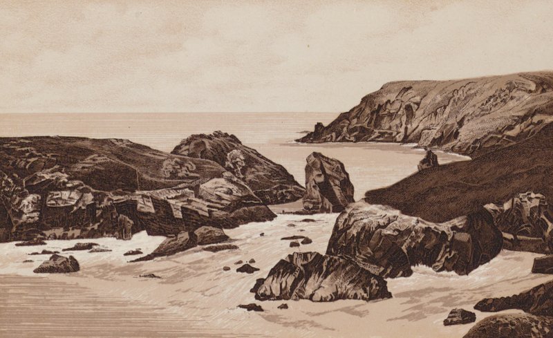 Cornwall: Kynance Cove, Penzance (litho) af English School
