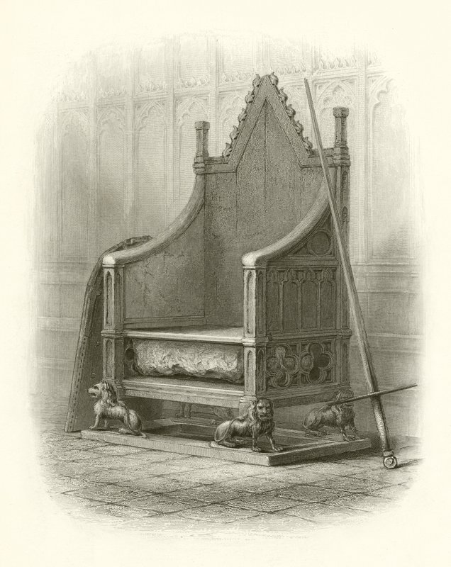 Kroningsstol i Westminster Abbey af English School