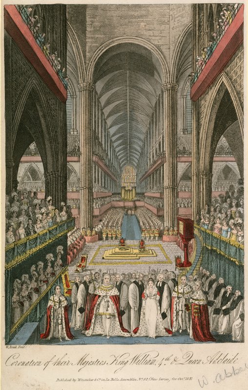 Kroning af deres Majestæter Kong William IV og Dronning Adelaide i Westminster Abbey af English School
