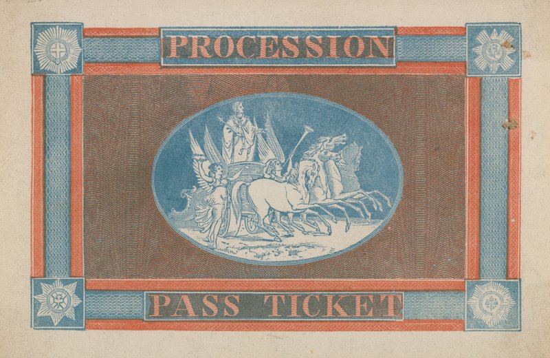Kroningsoptog Pass Billet af English School