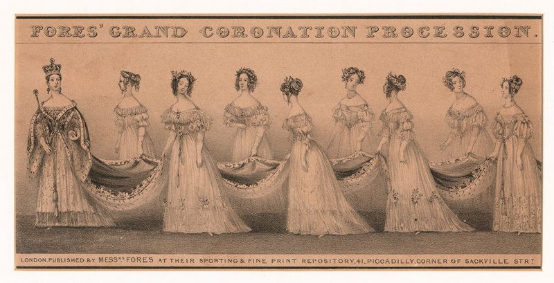 Dronning Victorias kroningsoptog, London af English School
