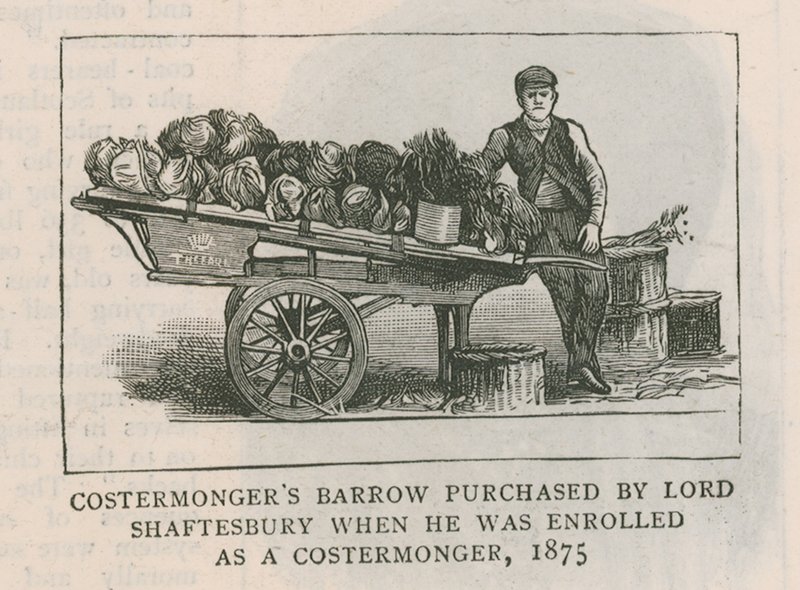 Costermongers barrow købt af Lord Shaftesbury, da han blev indskrevet som costermonger, 1875 af English School