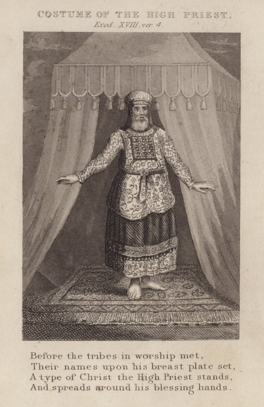 Ypperstepræstens kostume, Exodus XVIII, ver 4 (gravering) af English School