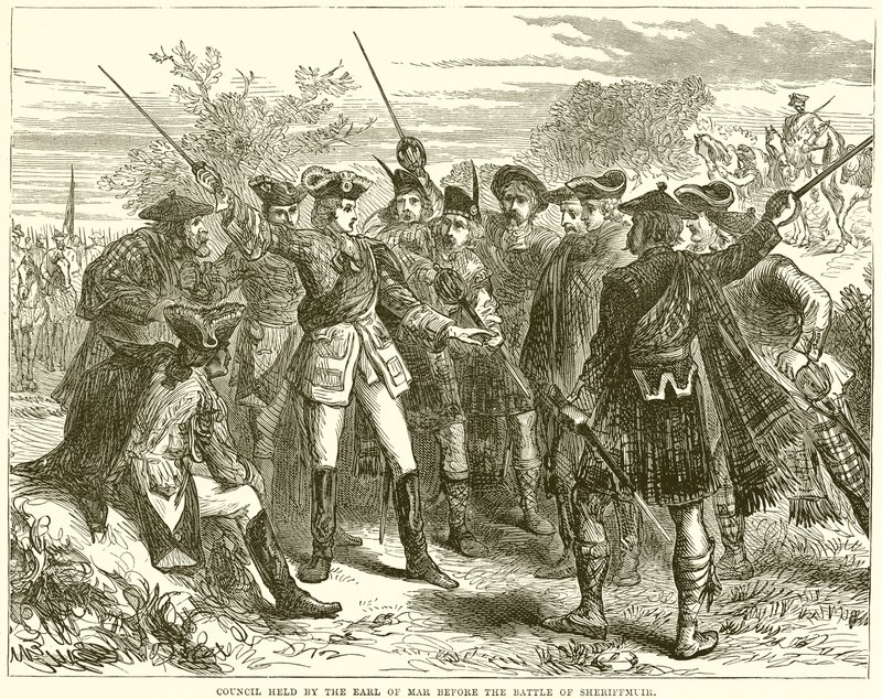 Råd holdt af jarlen af Mar før slaget ved Sheriffmuir af English School