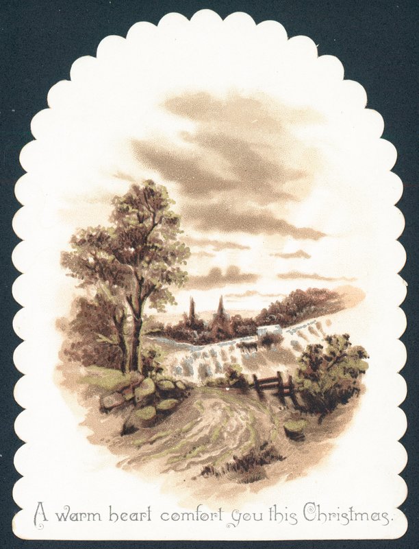 Country Scene, julekort af English School