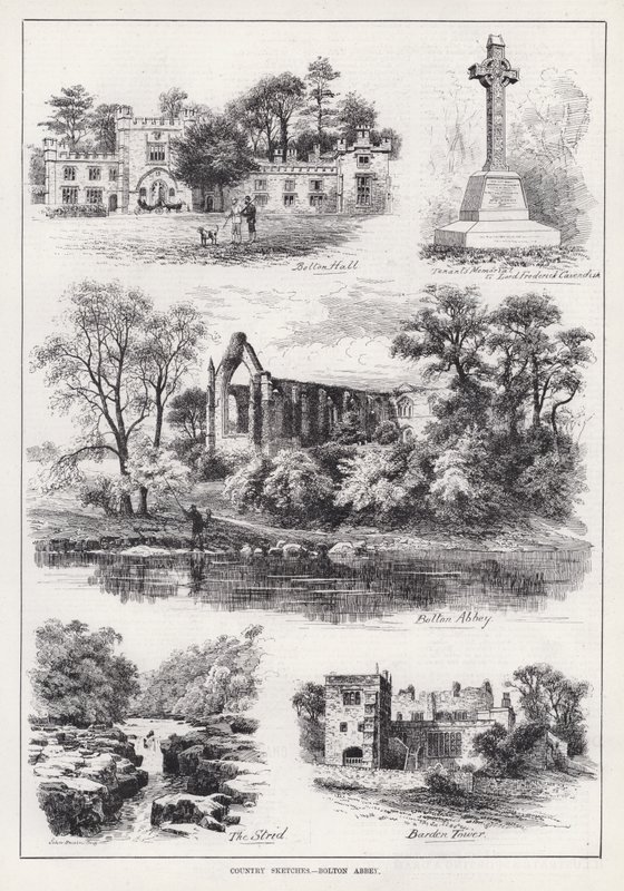 Country Sketches, Bolton Abbey (gravering) af English School