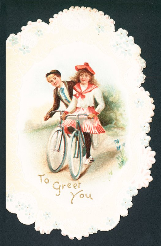 Par cykling, julekort af English School