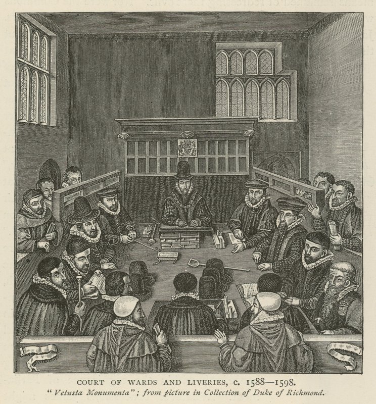 Court of Wards and Liveries, circa 1588-1589 af English School