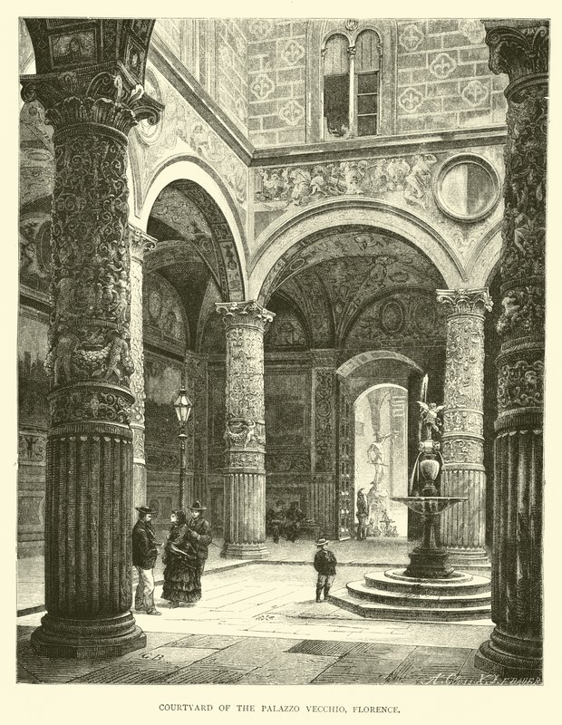 Gården til Palazzo Vecchio, Firenze af English School