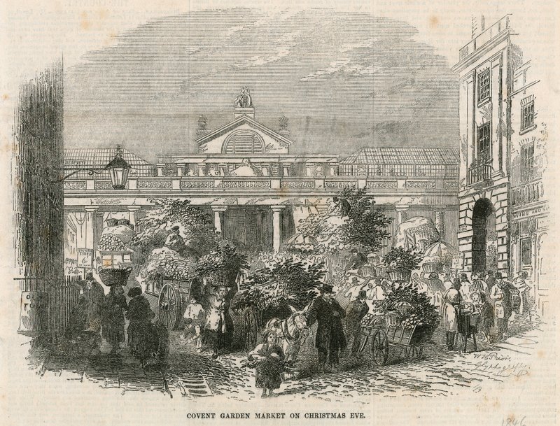 Covent Garden Market, London, juleaften af English School