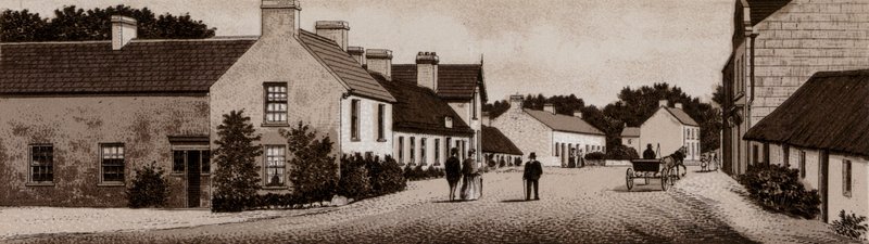 Crawfordsburn, Village and Inn (litho) af English School