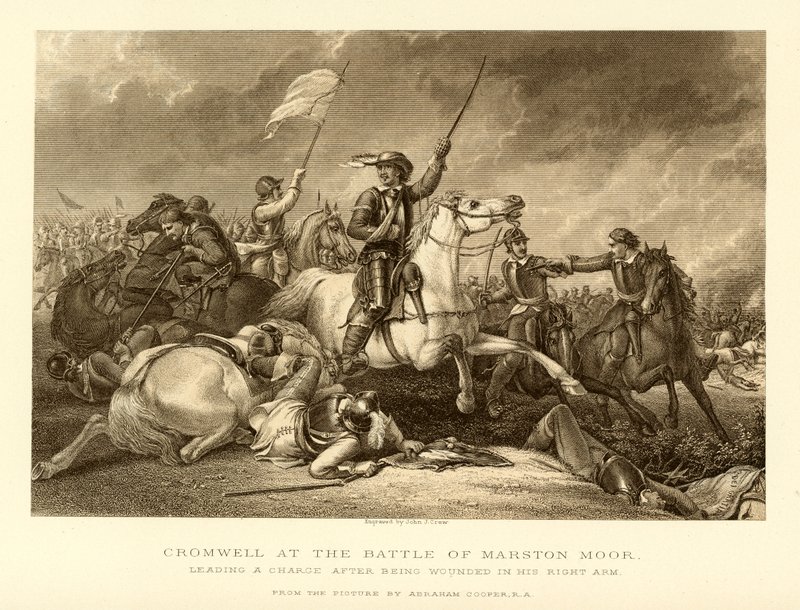 Cromwell i slaget ved Marston Moor af English School