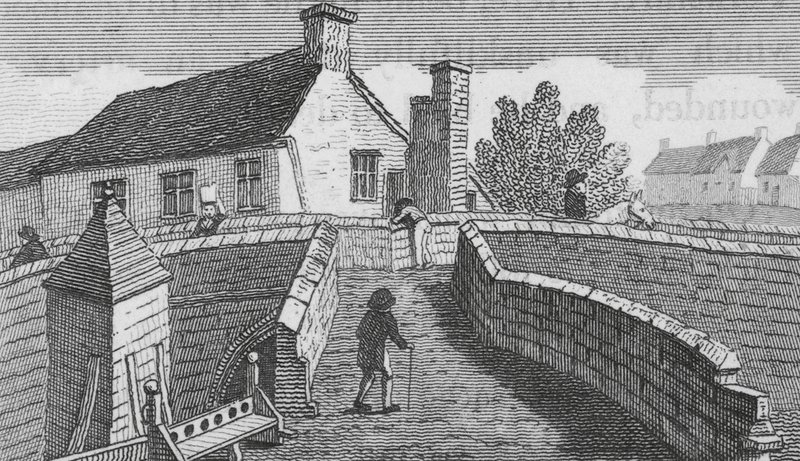 Croyland Bridge (indgravering) af English School