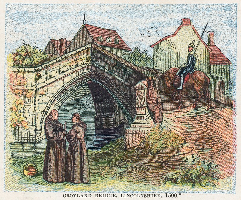 Croyland Bridge, Lincolnshire af English School