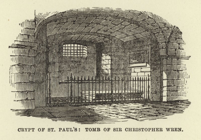 Crypt of St Pauls, Sir Christopher Wrens grav af English School