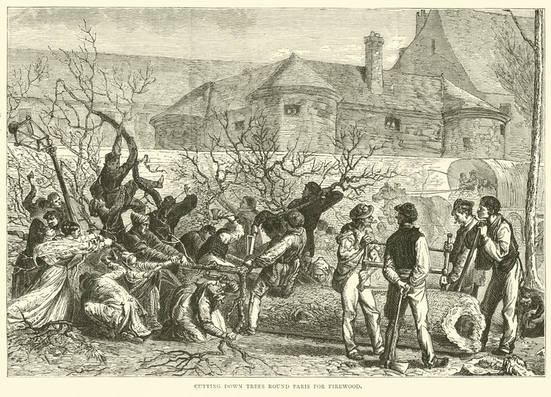 At fælde træer rundt om Paris til brænde, oktober 1870 af English School