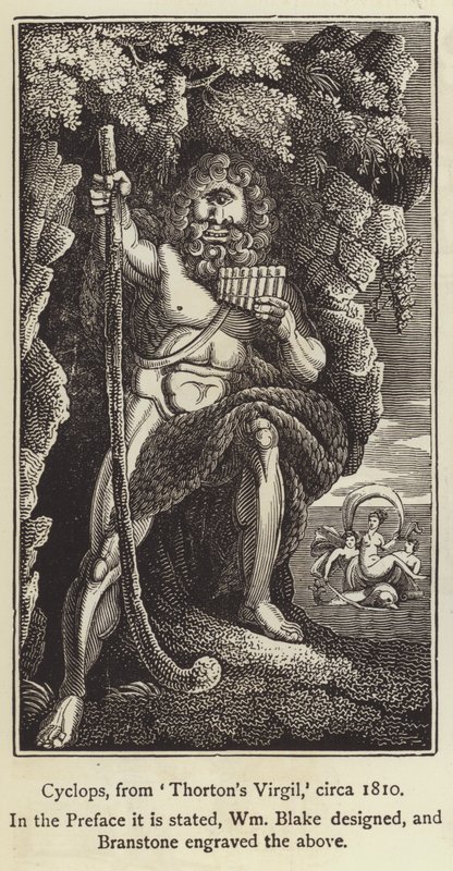 Cyclops fra Thorntons Virgil, c 1810 (gravering) af English School