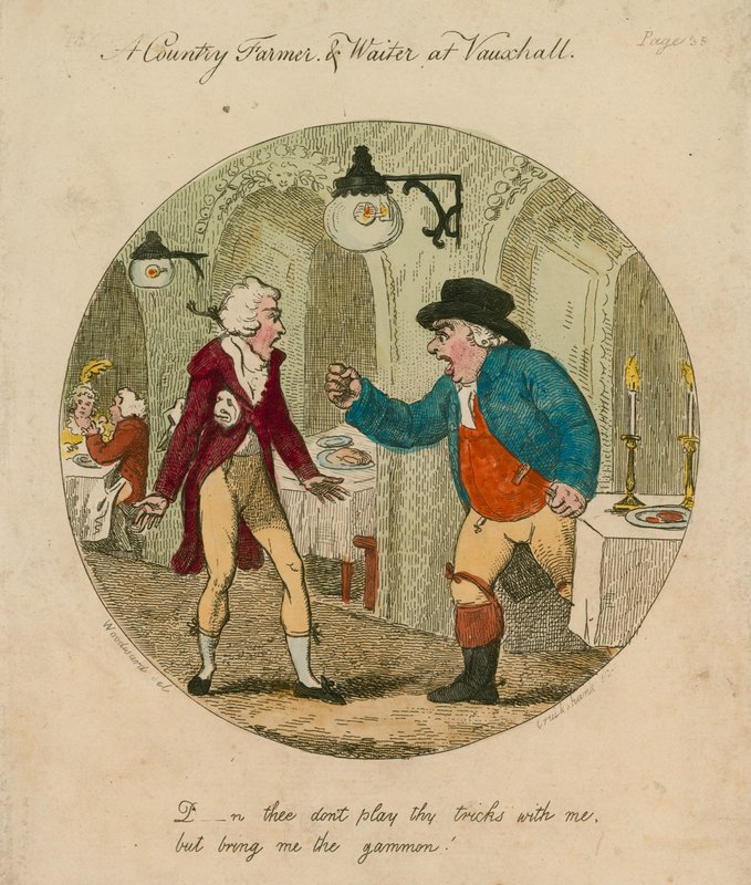 D--n du spiller ikke dine tricks med mig, men bring mig gammon; Vauxhall Gardens, London af English School