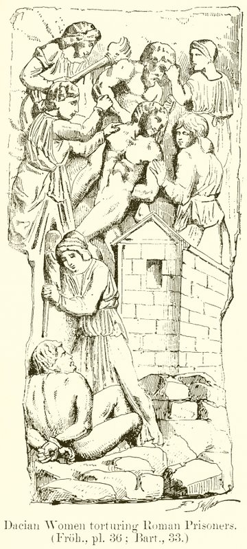 Daciske kvinder, der torturerer romerske fanger af English School