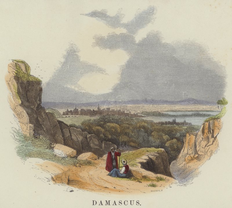 Damaskus (farvet gravering) af English School