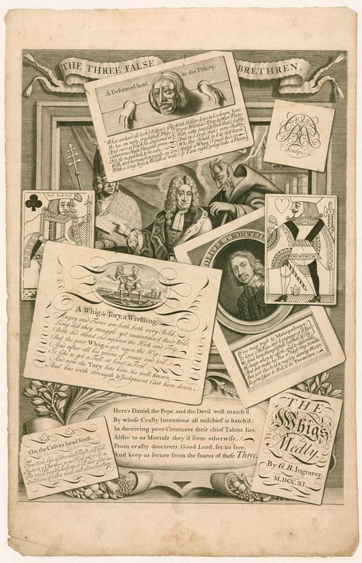 Daniel Defoe (manden i søjlen) af English School