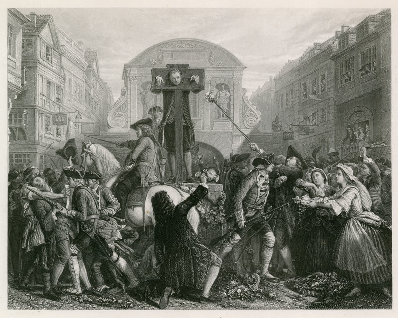 Daniel Defoe i søjlen af English School